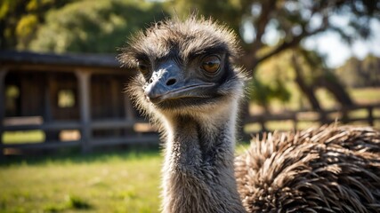 stock photography emu in a beautiful farm