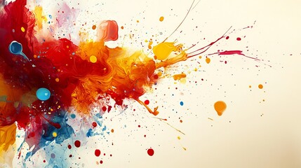Obraz premium Colorful abstract splashes of paint on a light background