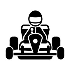 Black silhouette race car icon and vector illustration