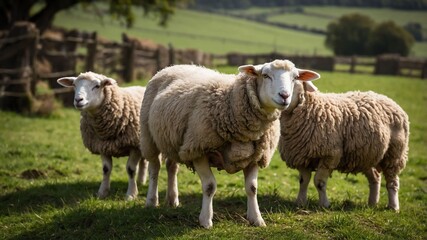 Obraz premium stock photography lleyn sheeps in a beautiful farm
