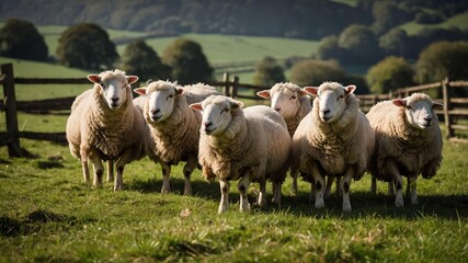 stock photography lleyn sheeps in a beautiful farm