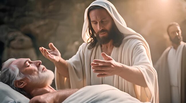Jesus Healing the Sick and Resurrecting the Old