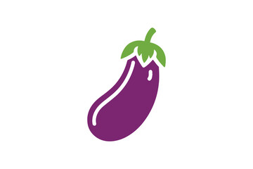 A small round variety of eggplant vector silhouette illustration