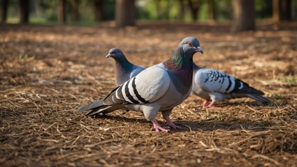 Fototapeta premium stock photography pigeon fowl in a beautiful farm