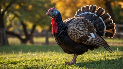 Fototapeta premium stock photography turkey in a beautiful farm