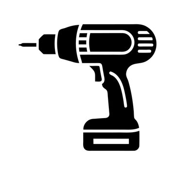 black cordless drill isolated on white clip art preview