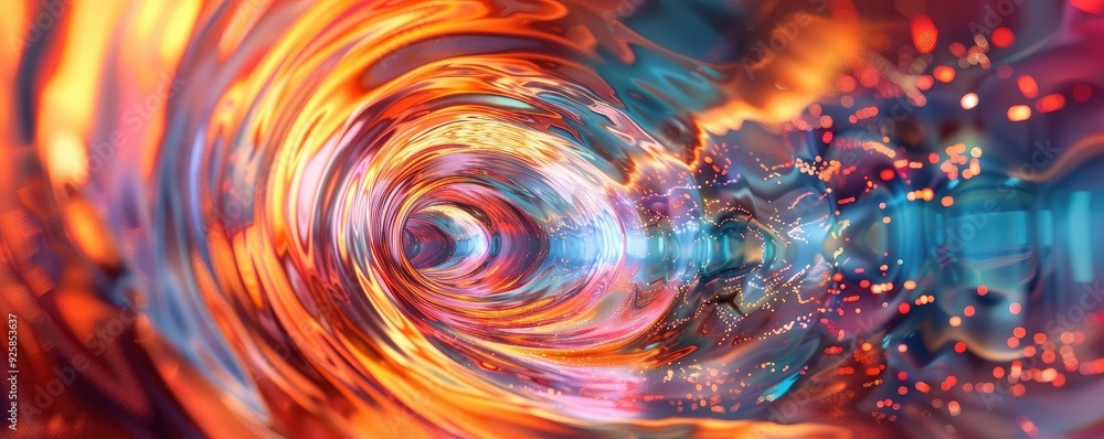 Poster an abstract colorful swirl, evoking motion and energy through vibrant patterns and fluid textures in