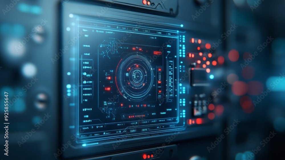 Aufkleber futuristic digital interface with hud display