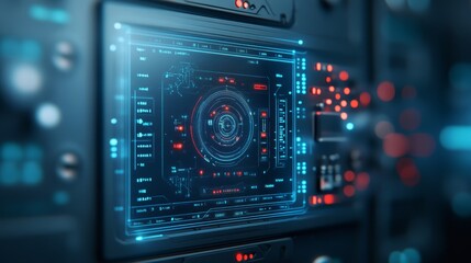Futuristic Digital Interface with HUD Display