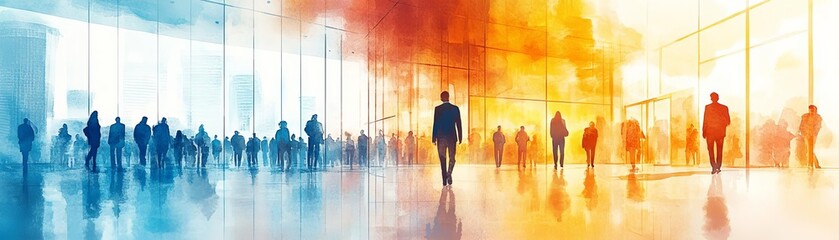 A panoramic shot of a recruitment drive aimed at attracting diverse talent and promoting career growth