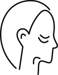 Line drawing of a man with a sore throat, depicting symptoms of a cold, flu, or other illness