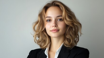 Confident young businesswoman in professional attire
