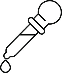 Simple icon of a chemical pipette dropping liquid, ideal for scientific or medical topics