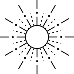 Sun Line Art Element