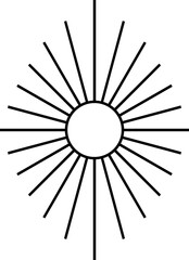 Sun Line Art Element