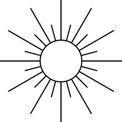 Sun Line Art Element