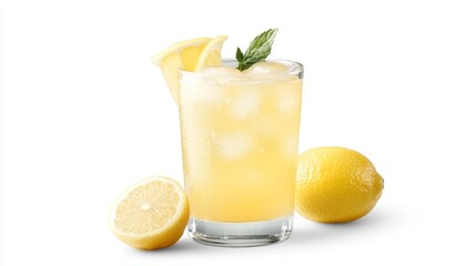 Fototapeta premium Refreshing Iced Lemonade with Fresh Lemons