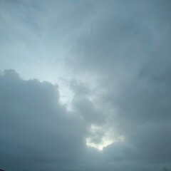 Gloomy overcast sky with dark gray clouds