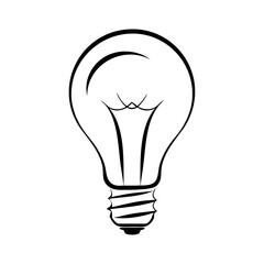 Electricity light bulb ideas outline icon and vector illustration 