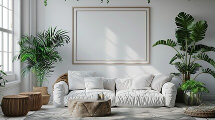Scandinavian Home Interior with Cabinet Picture Frame