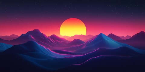 Ethereal Winter Wonderland: AI-Generated 4K Minimalist Landscape featuring Misty Mountains, Serene Ocean, and Dreamy Sunrise. Enchanting Flat Art Design for 2025 Seasonal UI, Festive Posters, and Webp