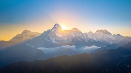 Majestic Mountain Range at Sunset