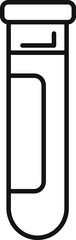 Simple line icon of a test tube, commonly used in medical settings for blood tests and analysis