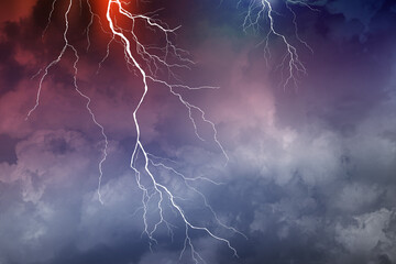Lightning, thunder cloud dark cloudy sky