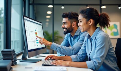 Indian Professionals Collaborating on Data Management in a Modern Workspace