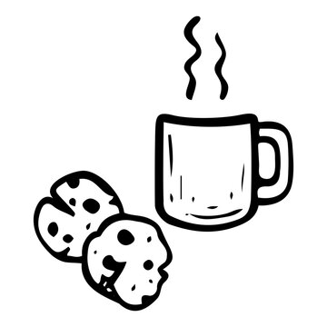 black and white cookies and coffee clip art preview