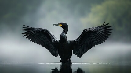 Fototapeta premium Cormorant --ar 16:9 --style raw --v 6.1 Job ID: 10cec801-af30-449b-a0a7-6965d7216b03