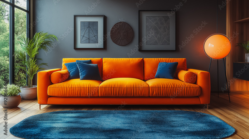 Poster abstract designs with bold colors and geometric patterns