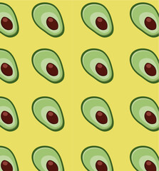 avocado pattern. Fruit background vector illustration 