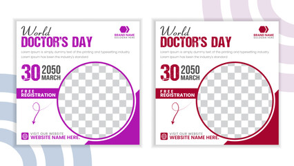 International doctor day social media post design for a brading medical hospitals 
