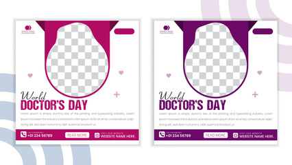 International doctor day social media post design for a brading medical hospitals 