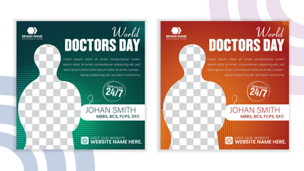 International doctor day social media post design for a brading medical hospitals 