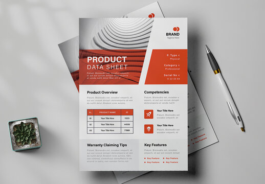 Product Data Specification Sheet Template