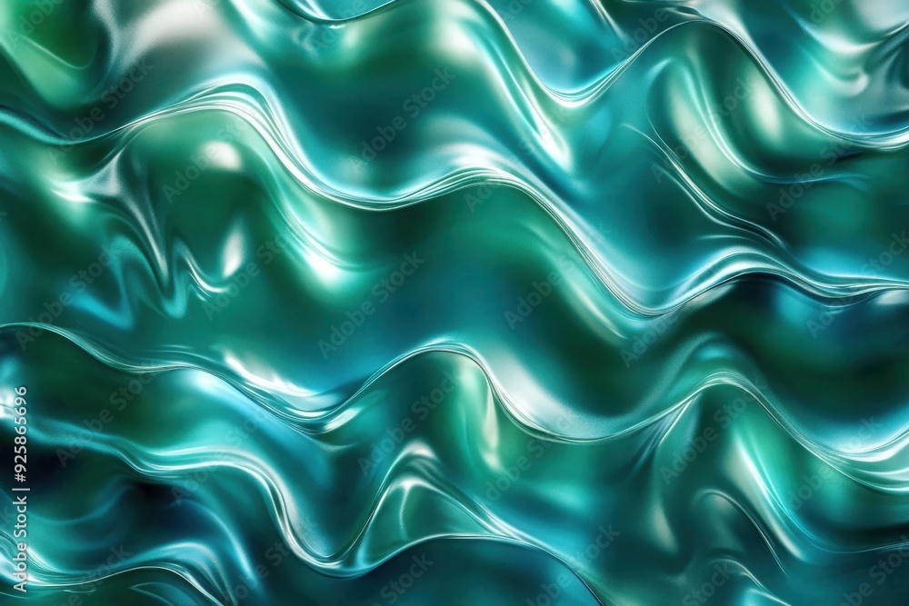 Poster image of a blue void featuring a flowing green pattern background