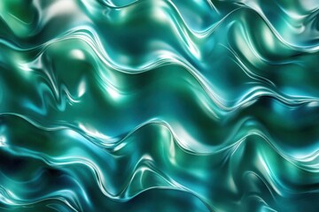 Obraz premium Image of a blue void featuring a flowing green pattern background