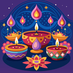 Happy diwali vector illustration