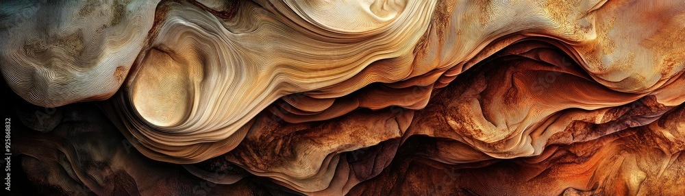 Poster Abstract image showcasing flowing patterns and warm earth tones, perfect for backgrounds and artistic projects.