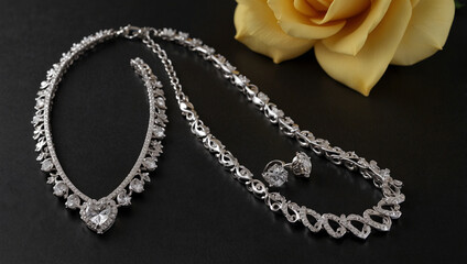 gold jewelry  with a necklace  ring  earrings  and bracelet