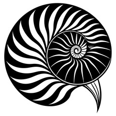 Intricate Nautilus Vector Pattern | Line Art SVG | Cricut & Silhouette Cut Files | Detailed Nautilus Clipart for T-shirts & Crafts