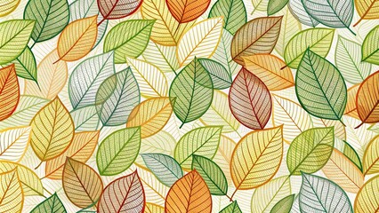 Seamless pattern of overlapping leafs, foliage, nature, organic, texture, repeat, green, design, wallpaper, background, botany