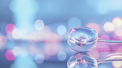 Abstract Glass Orb with Soft Pastel Bokeh Background