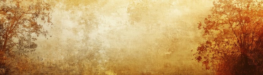 Obraz premium A warm autumn landscape featuring golden hues and soft textures that evoke peacefulness and tranquility in nature.