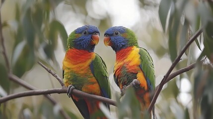 Naklejka premium Lorikeet --ar 16:9 --style raw --v 6.1 Job ID: f35d05af-e256-42b6-97db-ed209788df07