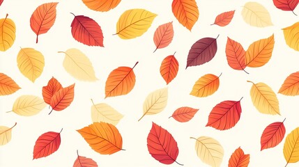 Obraz premium Colorful autumn leaves scattered on a light background