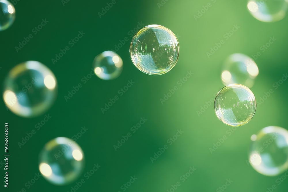 Poster visual of bubbles drifting over data analysis displayed against a gradient green background