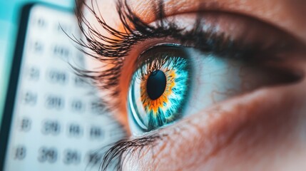 Doctor Appointment Reminder. Eye Exam Scheduled on Calendar for Visual Check